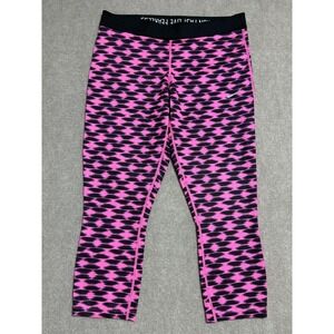 Nike Dri-FIT‎ Leggings Womens Large Pink Black Geometric Athletic Running Pants